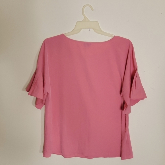 AnnTaylor Pink Blouse with pleated short sleeves Size XL - Picture 4 of 5
